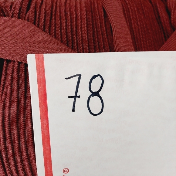 Immodel Burgundy Long Sleeve Surplice Neck Belted Wrap Sweater 78 - Picture 9 of 9